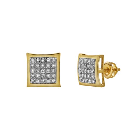 Serenidade 10K Yellow Gold Diamond Unisex Earrings - 0.14 Cts