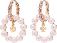 Tory Burch Moondance Faux Pearl Hoop Earrings