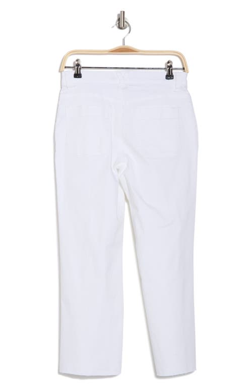Democracy High Waist Raw Hem Crop Flare Leg Jeans In White