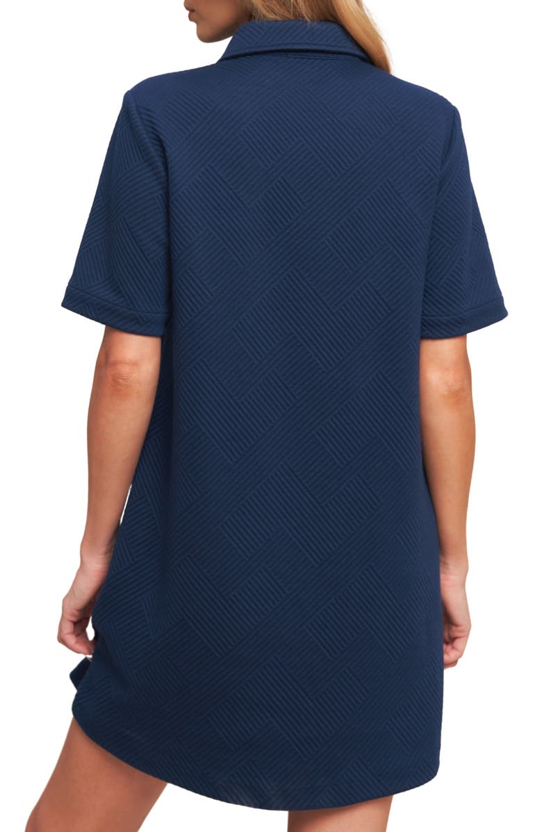 FLYING TOMATO Textured Short Sleeve Shirtdress, Alternate, color, Navy