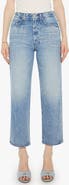 MOTHER The Newbie High Waist Crop Straight Leg Jeans