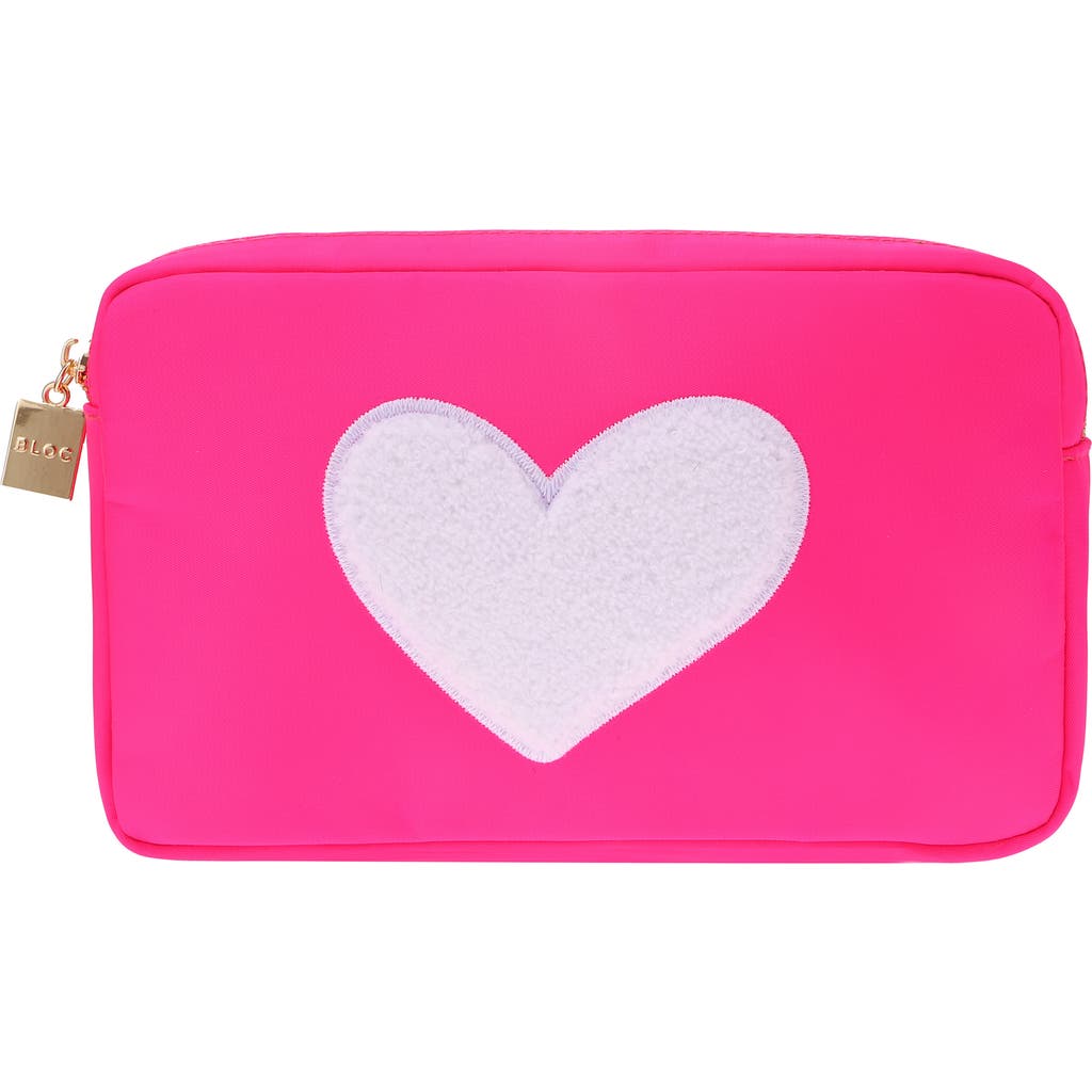 Bloc Bags Medium Heart Cosmetic Bag in Hot Pink  product