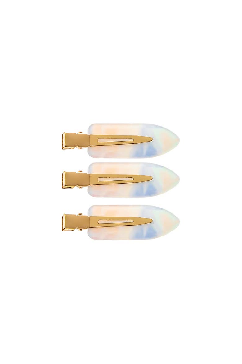 Pearlescent Creaseless Clip Set, Main, color, White