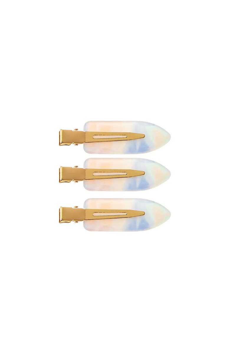 BY ADINA EDEN Pearlescent Creaseless Clip Set, Main, color, White