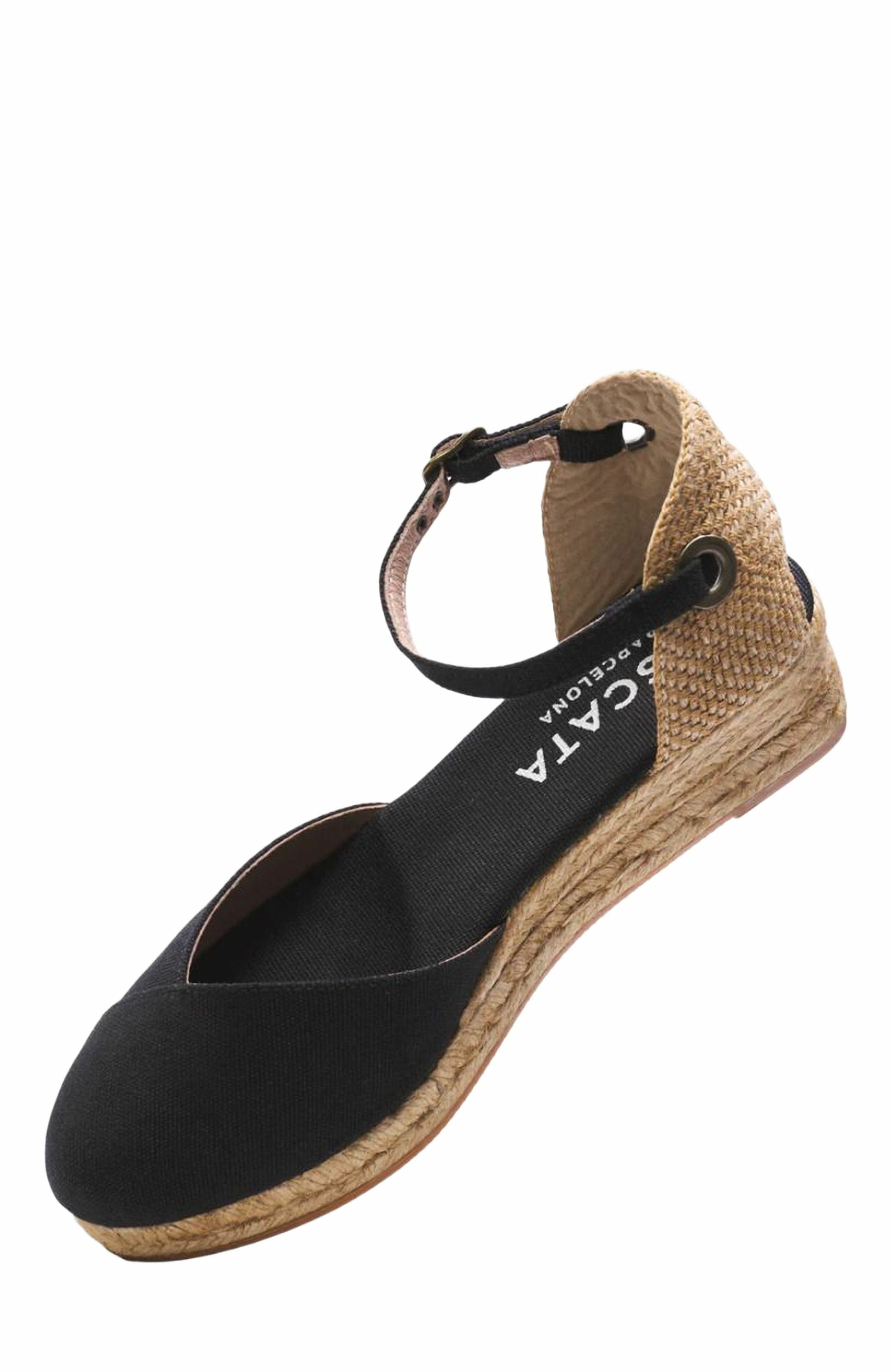 VISCATA Pubol Canvas Espadrille Wedges, Alternate, color, Black