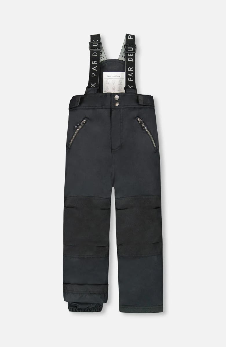 Deux par Deux Kids Unisex Solid Play Snow Pants, Main, color, Black
