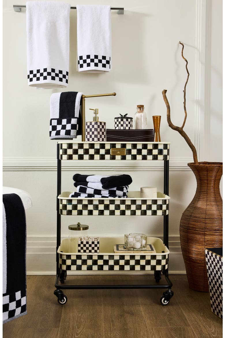 Courtly Check 3-Tier Kitchen Cart, Alternate, color, COURTLY