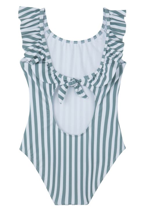 GOTTEX GOTTEX KIDS SWEET STRIPE SQUARE NECK RUFFLE ONE PIECE