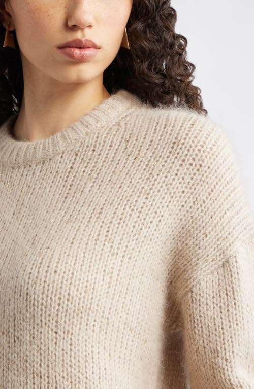 Nordstrom Metallic Crewneck Sweater In Brown