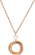 Pre-Owned Cartier Trinity Pendant Necklace 18K Tricolor Gold with Diamond