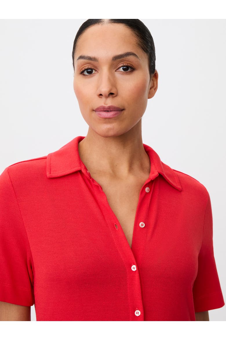 MaNirithis Button-Front Shirt Midi Dress, Alternate, color, Poinsettia