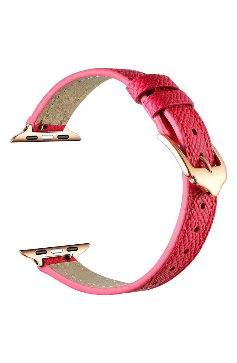 Posh Tech Cleo Skinny Leather Apple Watch<sup>®</sup> Watchband, Alternate, color,