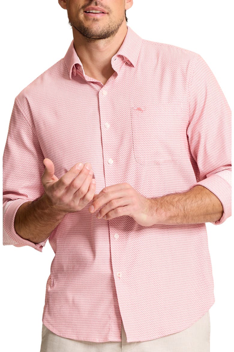 Sarasota Stretch Ventura Coast IslandZone® Button-Up Shirt, Main, color, SPICY CLAY