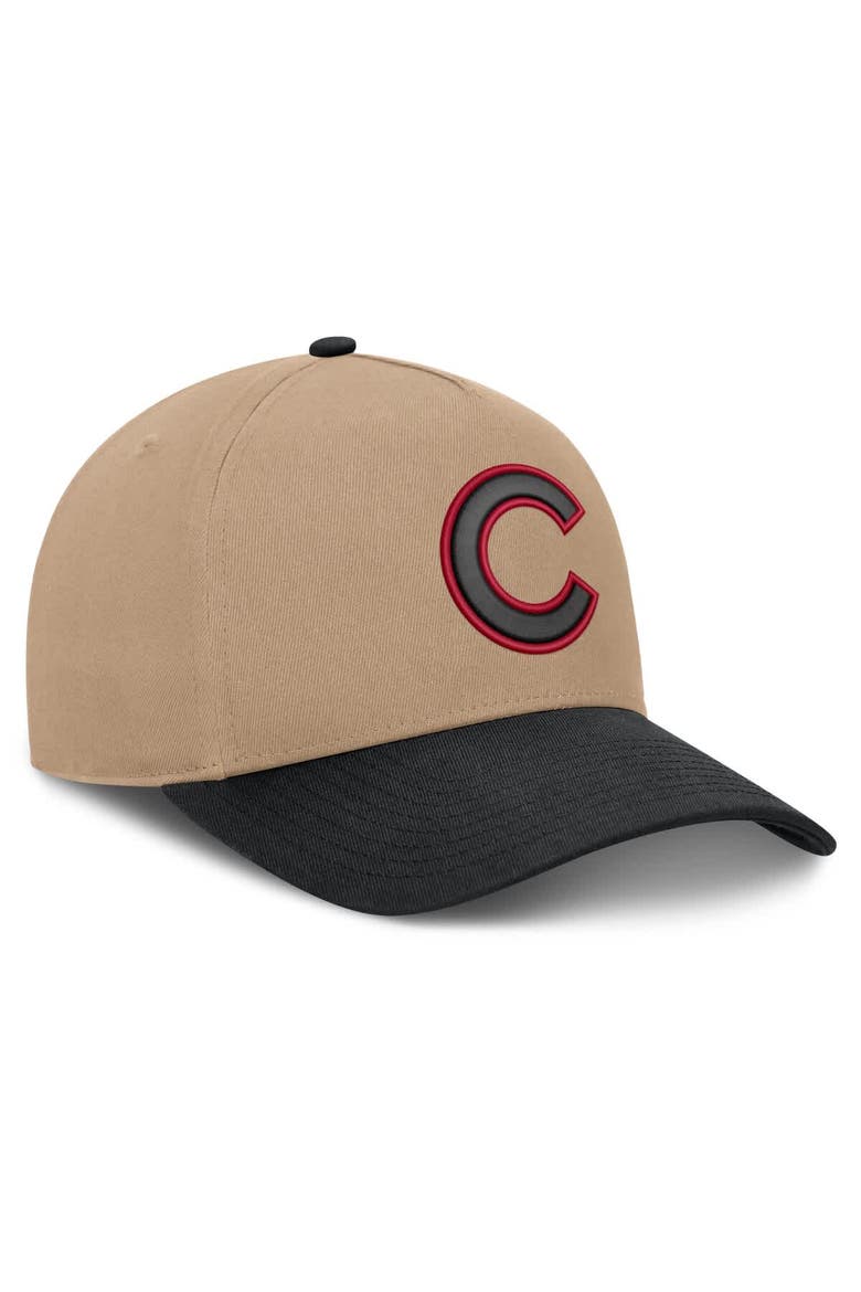 Men's Nike  Khaki/Black Chicago Cubs Rise A-Frame Adjustable Hat, Alternate, color, Khaki