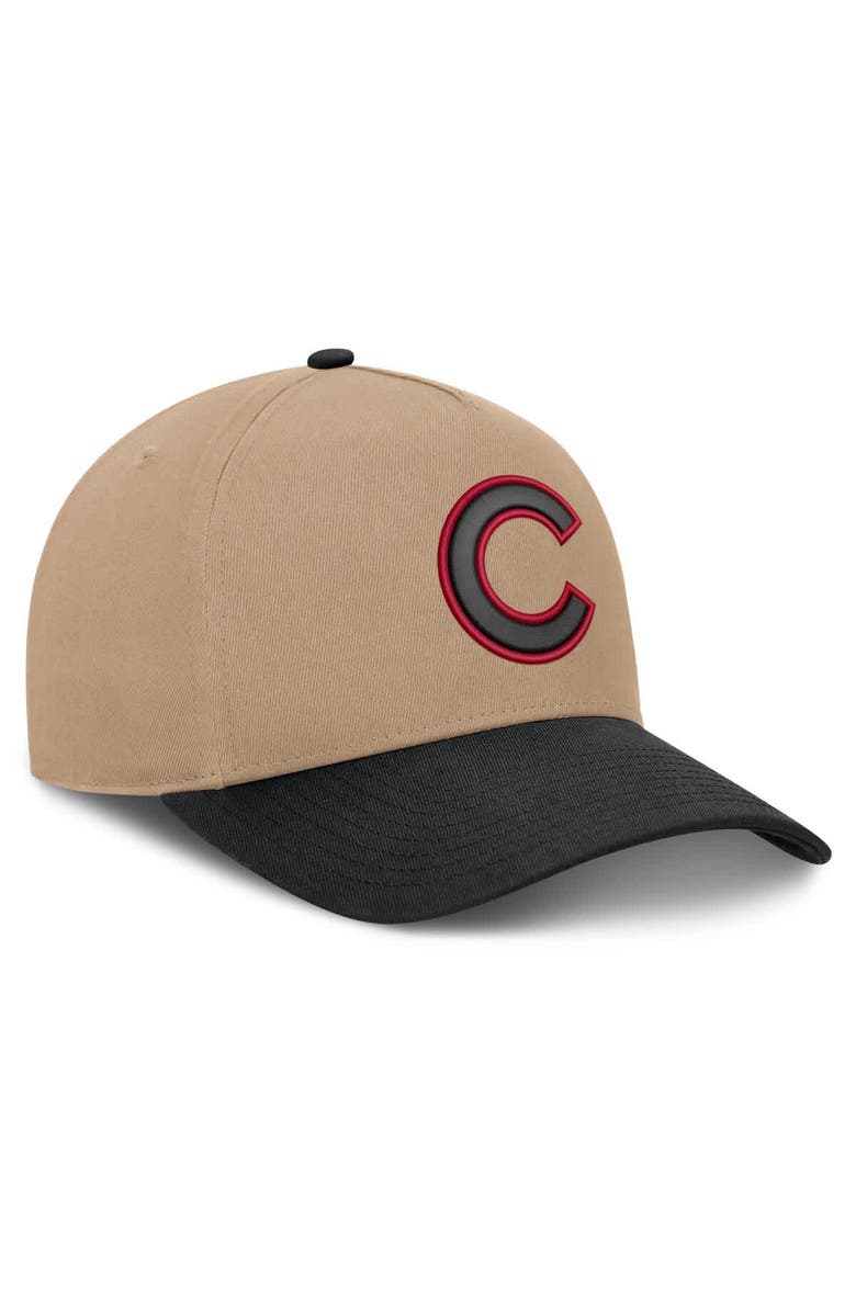 Nike Men's Nike Khaki/Black Chicago Cubs Rise A-Frame Adjustable Hat, Alternate, color, Khaki