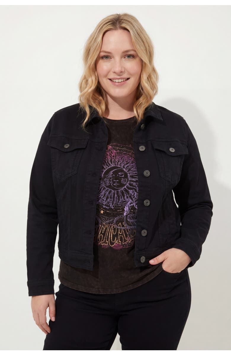 Joe Browns Essential Stretch Denim Jacket, Main, color, Black