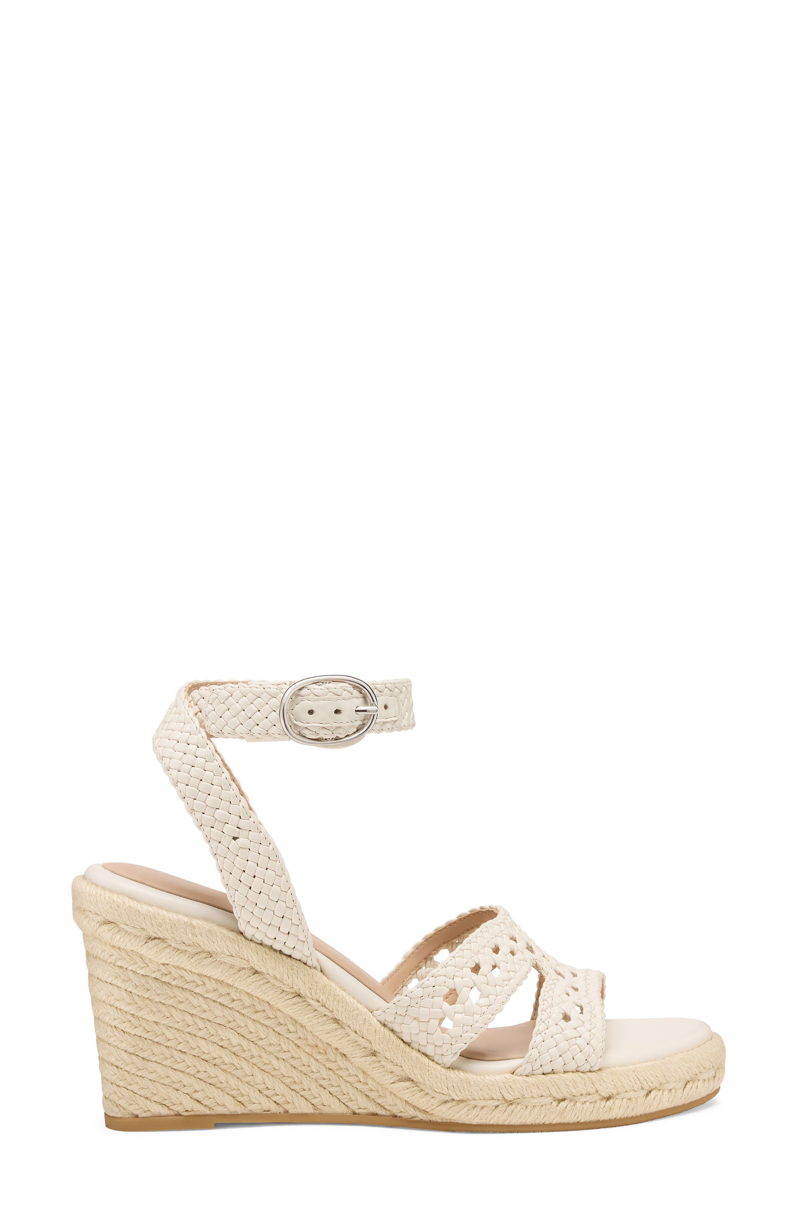 Bria Leather Espadrille Wedge Sandal, Alternate, color, CREAM