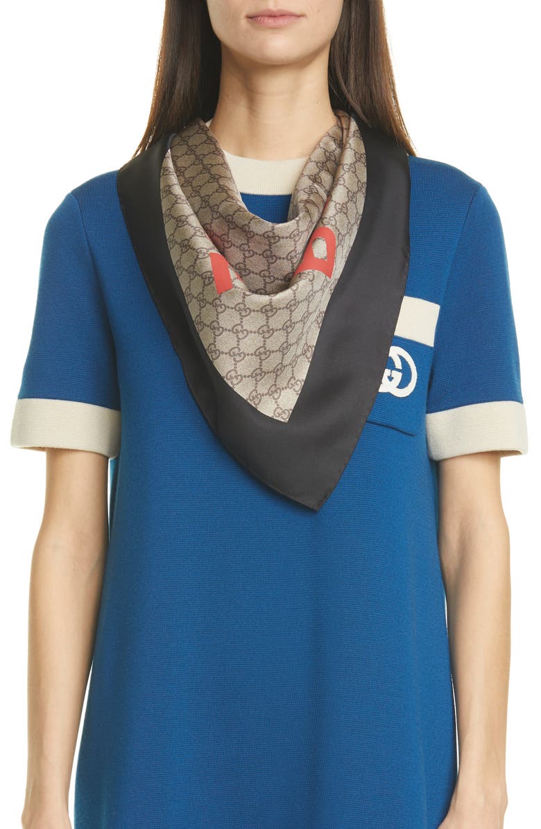 Gucci Boutique Square Silk Scarf, Alternate, color,