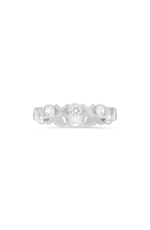 XO Cubic Zirconia Eternity Band Ring