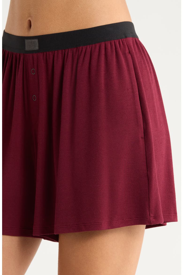 Ribbed Short Pajamas, Alternate, color, CALLIOPE WINE