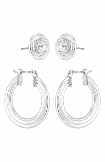 Set of 2 Hoop and Stud Earrings