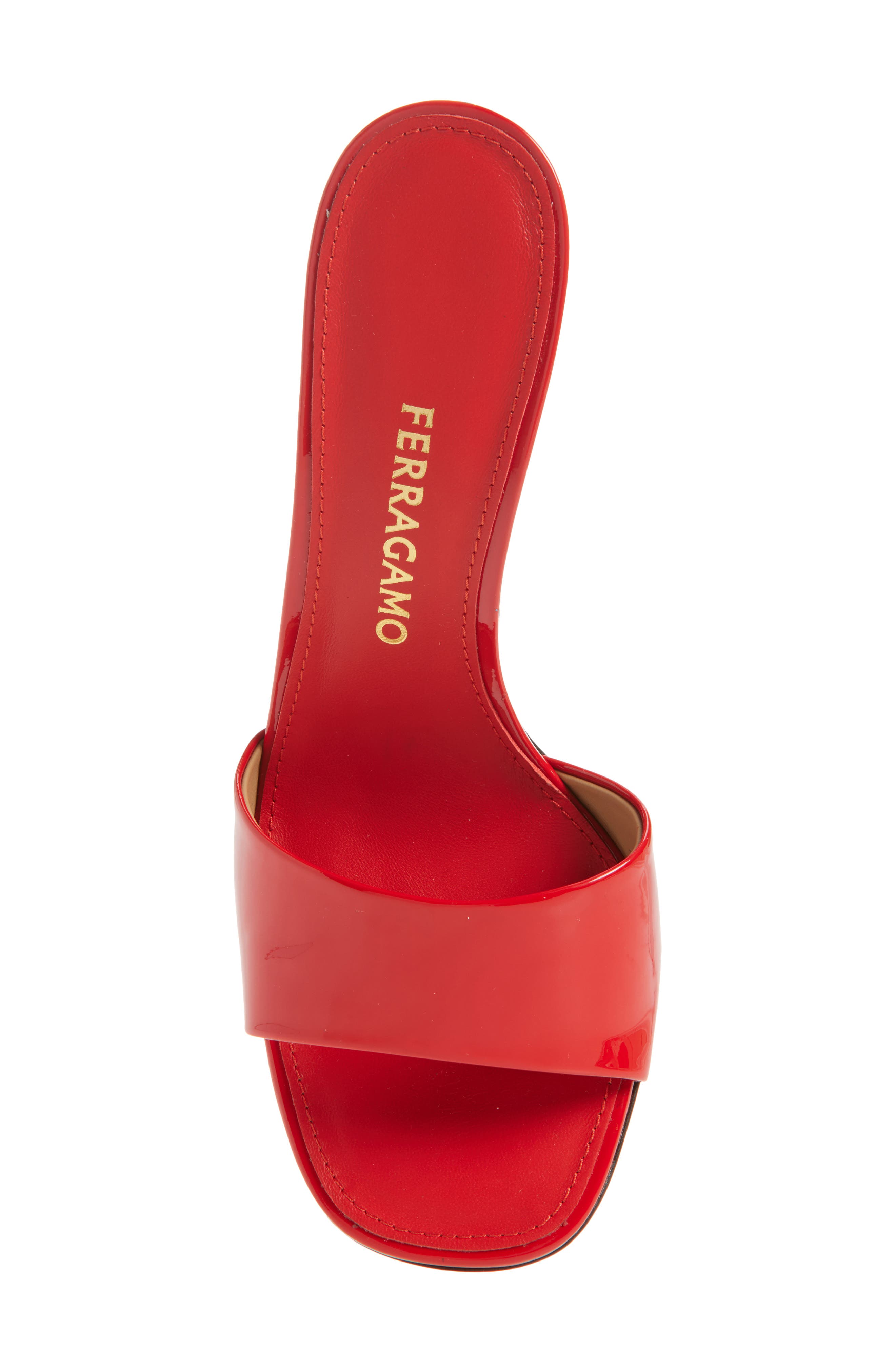 FERRAGAMO Tatiana Slide Sandal, Alternate, color, Flame Red Biscotto Flame Red