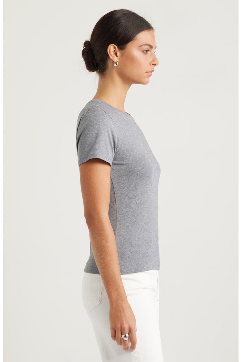 Pima Cotton Blend Crewneck T-Shirt, Alternate, color, GREY DARK HEATHER
