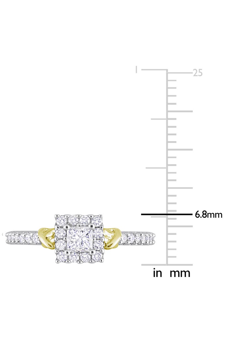 Diamond Princess Halo Ring 14k Gold, Alternate, color, White Gold