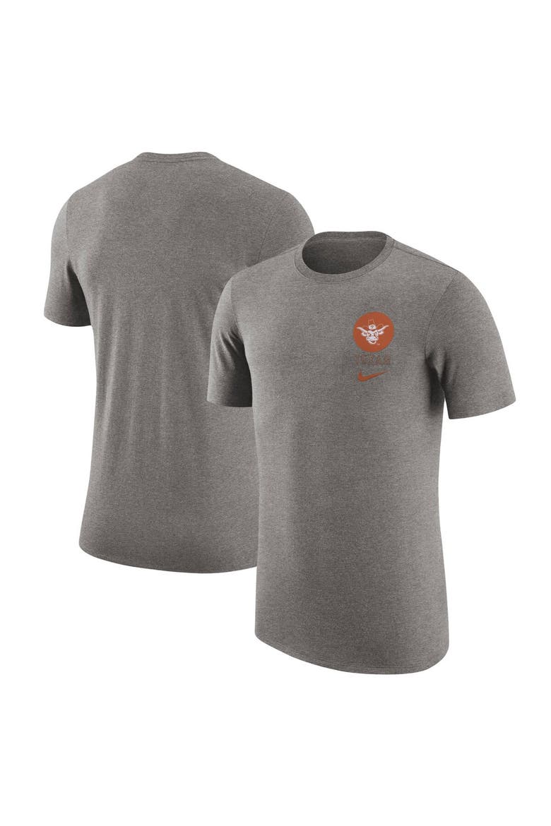 Men's Nike Heather Gray Texas Longhorns Retro Tri-Blend T-Shirt, Main, color, Heather Gray