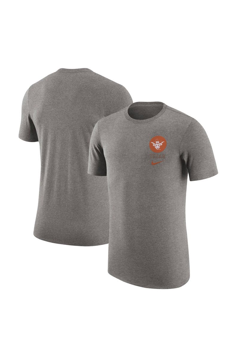 Nike Men's Nike Heather Gray Texas Longhorns Retro Tri-Blend T-Shirt, Main, color,