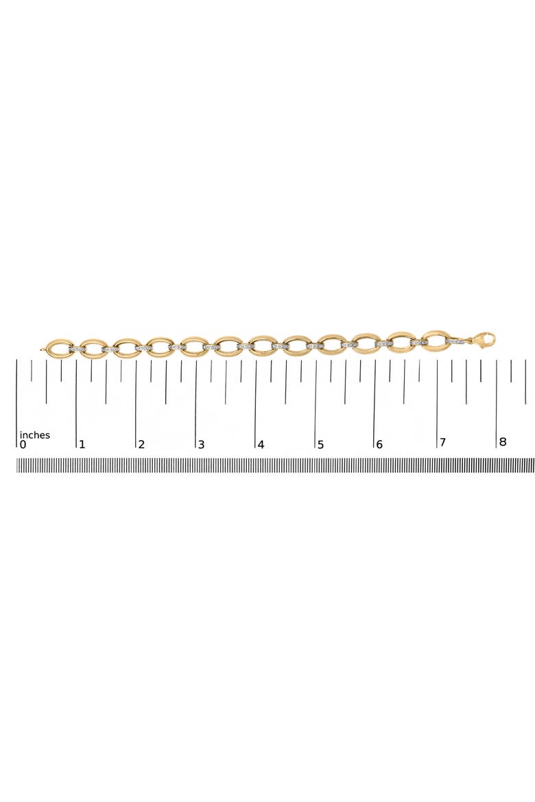 Gold Vermeil 1/10 Cttw Diamond Bold Oval Link Bracelet, Alternate, color, Silver