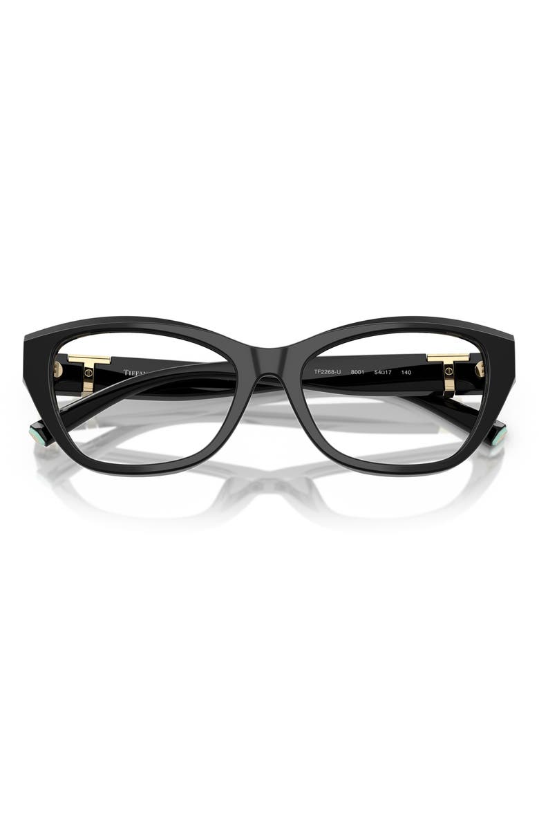 Tiffany & Co. 52mm Cat Eye Optical Glasses, Alternate, color, Black/ Demo Lens