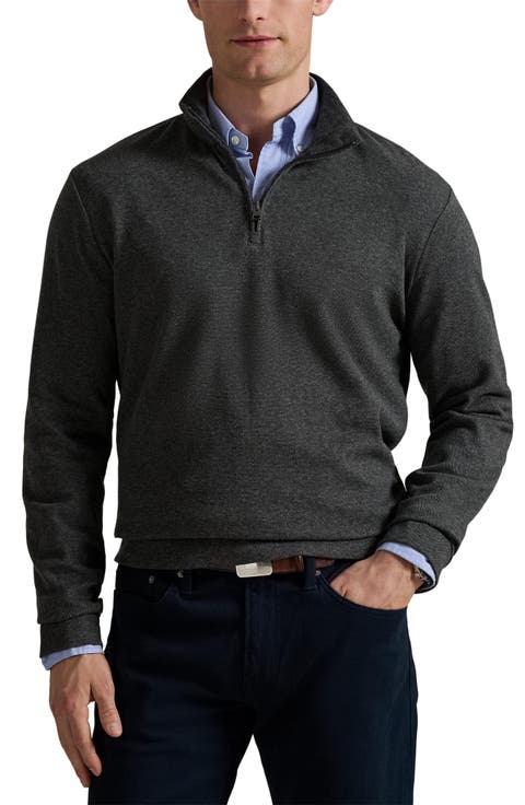 Textured Double Knit Quarter Zip Pullover