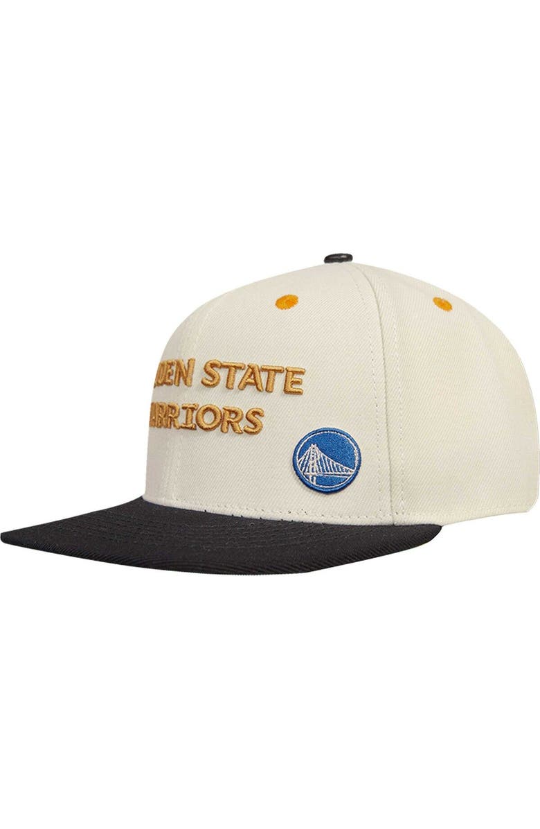 Post Men's Cream/Black Golden State Warriors Album Cover Snapback Hat, Alternate, color, 
