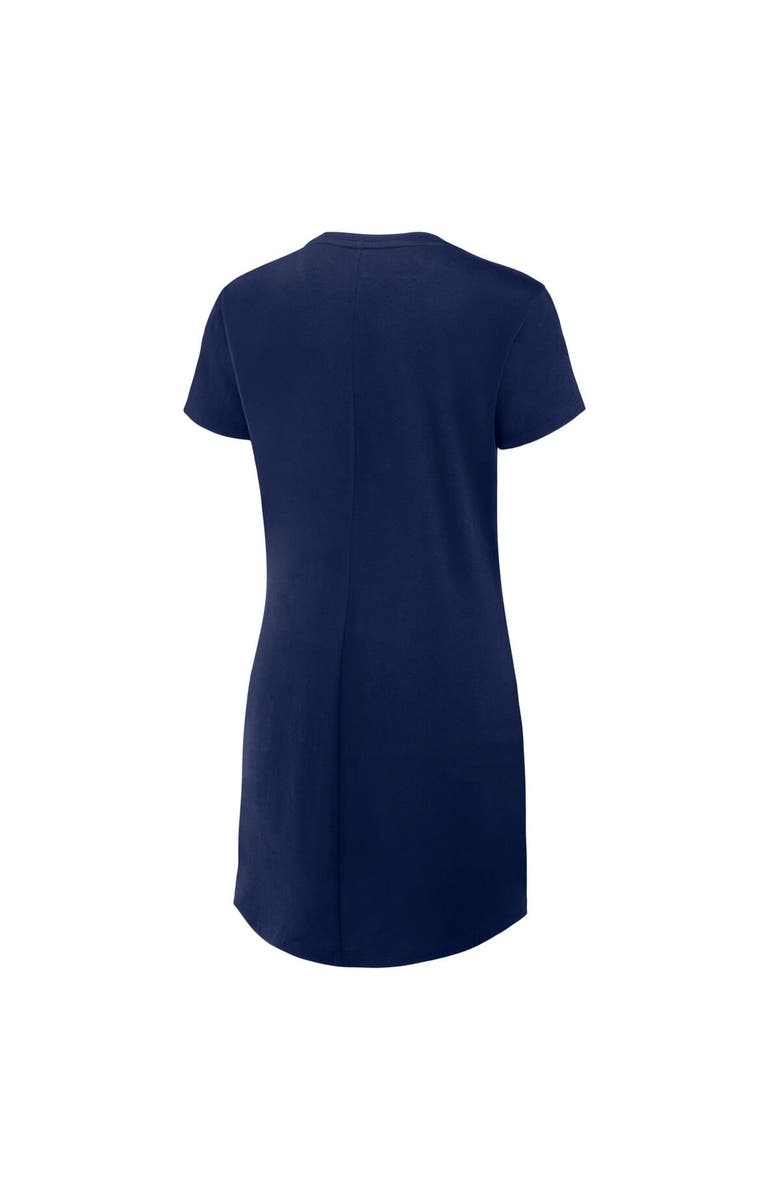 FANATICS Women's Fanatics Navy Dallas Cowboys Ruched Drape T-Shirt Dress, Alternate, color, Navy