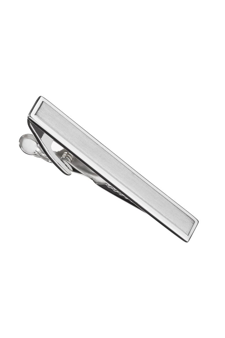 Matte Shiny Tie Bar, Alternate, color, Silver