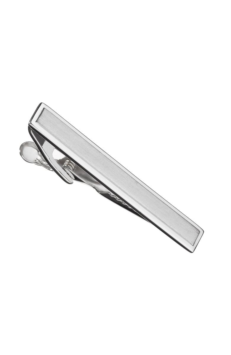 Link Up Matte Shiny Tie Bar, Alternate, color, Silver