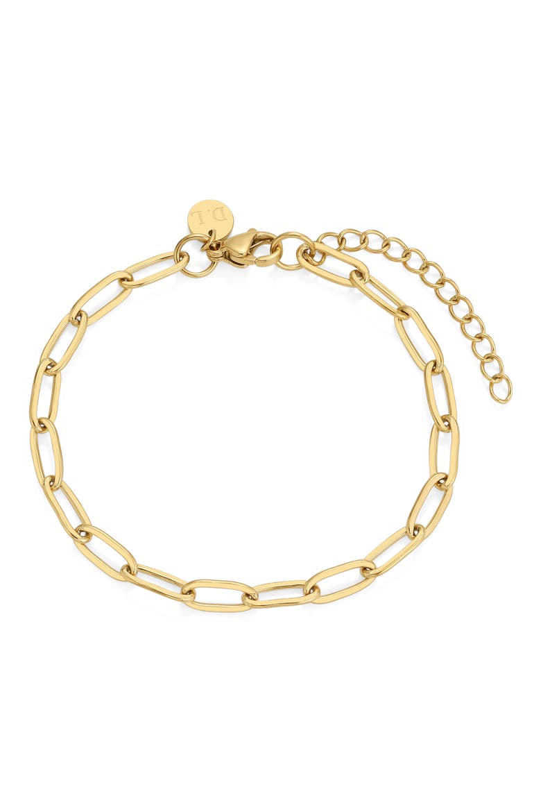 Paperclip Bracelet, Main, color, GOLD