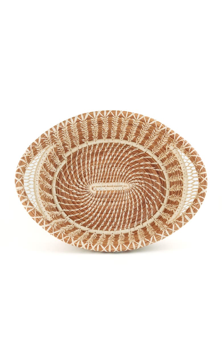 Mayan Hands Large Haida Basket, Alternate, color, Beige