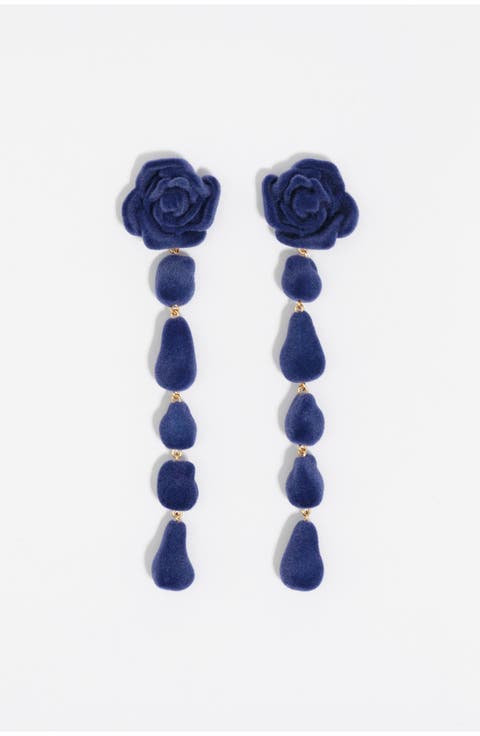 Flocked Rose Earrings