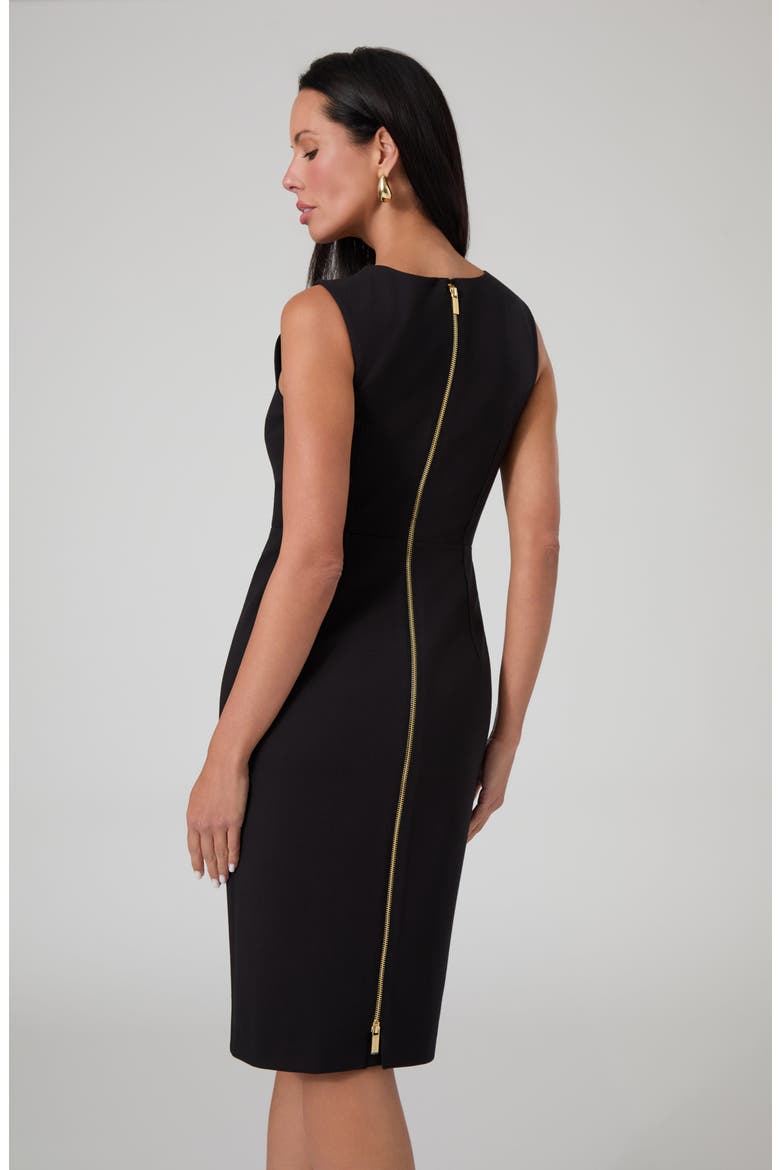 Sophia Zip Sleeveless Midi Dress, Alternate, color, JBLACK-BLACK