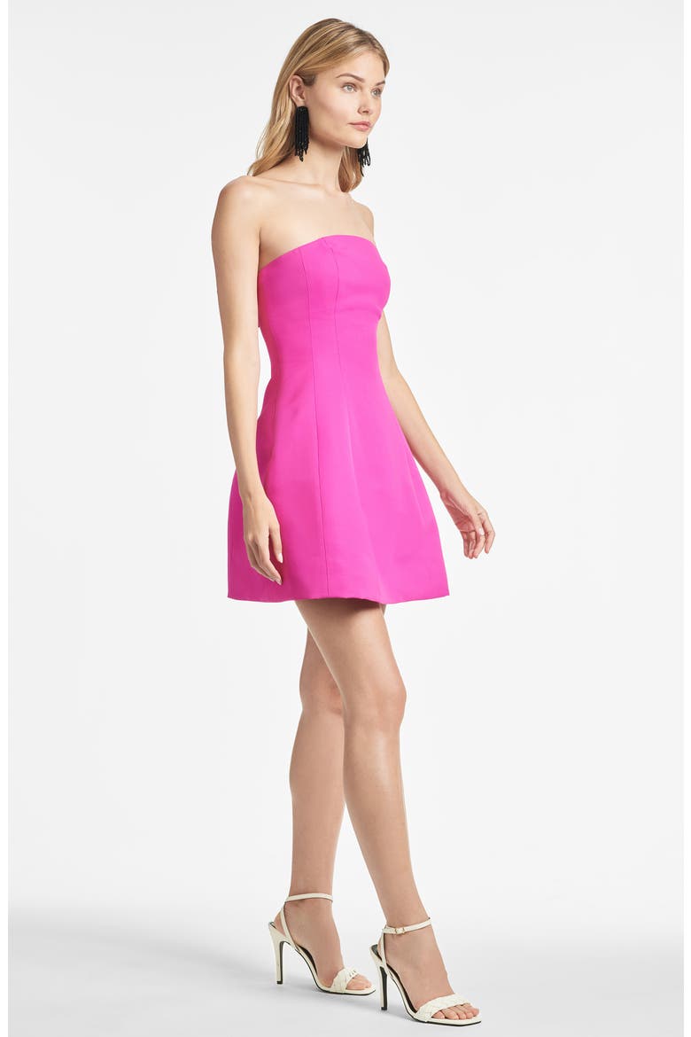 Alanna Strapless Minidress, Alternate, color, CERISE