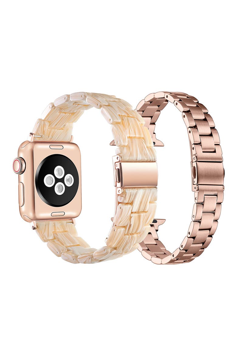 Sloan Assorted 2-Pack Apple Watch® Watchbands, Alternate, color, ROSE GOLD