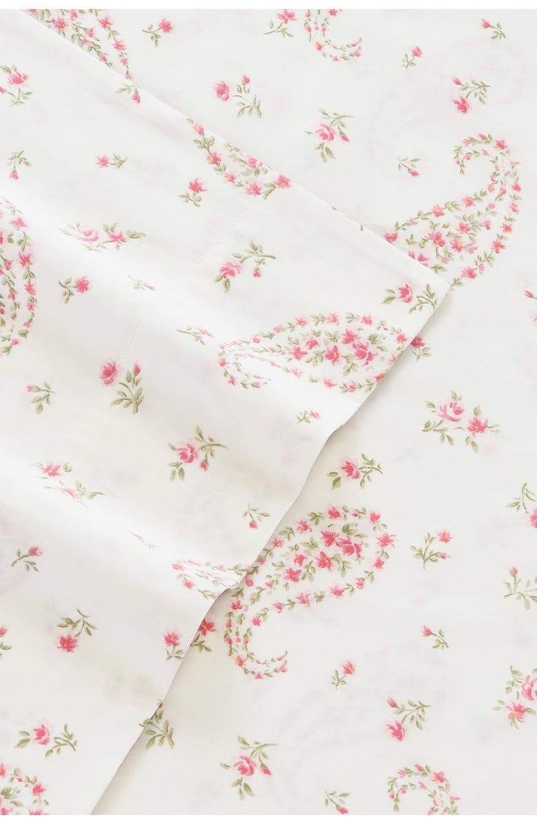 Laura Ashley Bristol Paisley Medium Pink Cotton Sateen King Sheet Set, Main, color, Bristol Pink