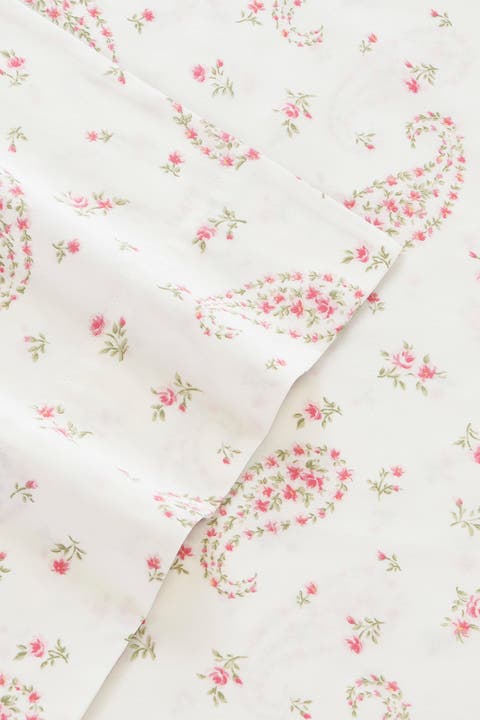 Bristol Paisley Medium Pink Cotton Sateen King Sheet Set