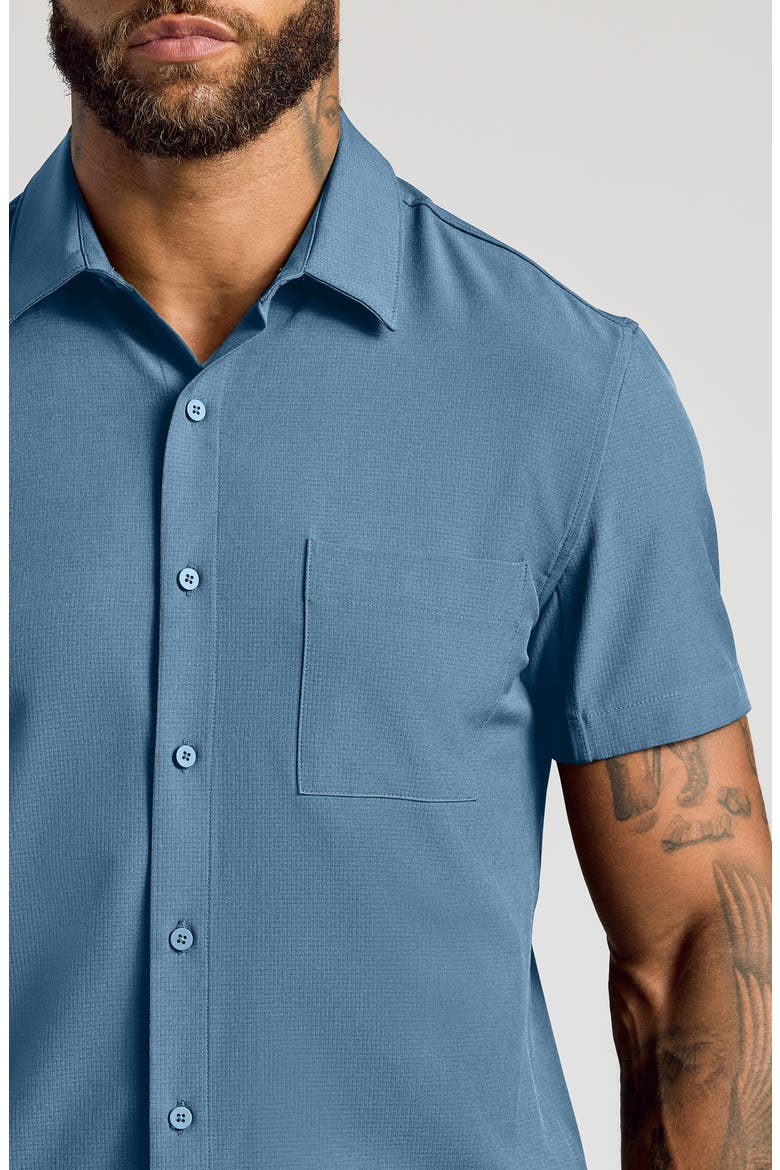Ripstop Commuter Short Sleeve Button-Down Shirt, Alternate, color, FIORD