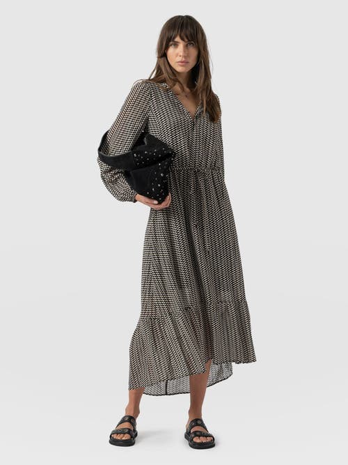 Saint + Sofia Evelyn High Low Dress In Gray
