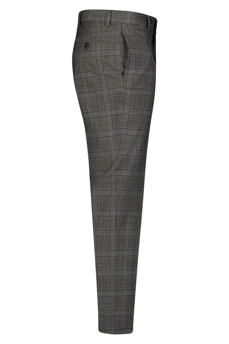Regent Fit Wool Blend Pants, Alternate, color, GREYBLUFLNLCHK