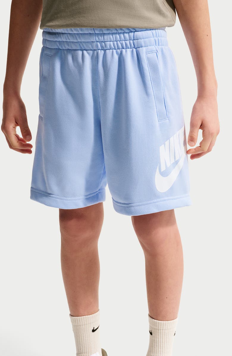 Nike Kids' Sportswear Club Fleece French Terry Shorts, Alternate, color, Hydrogen Blue/ White