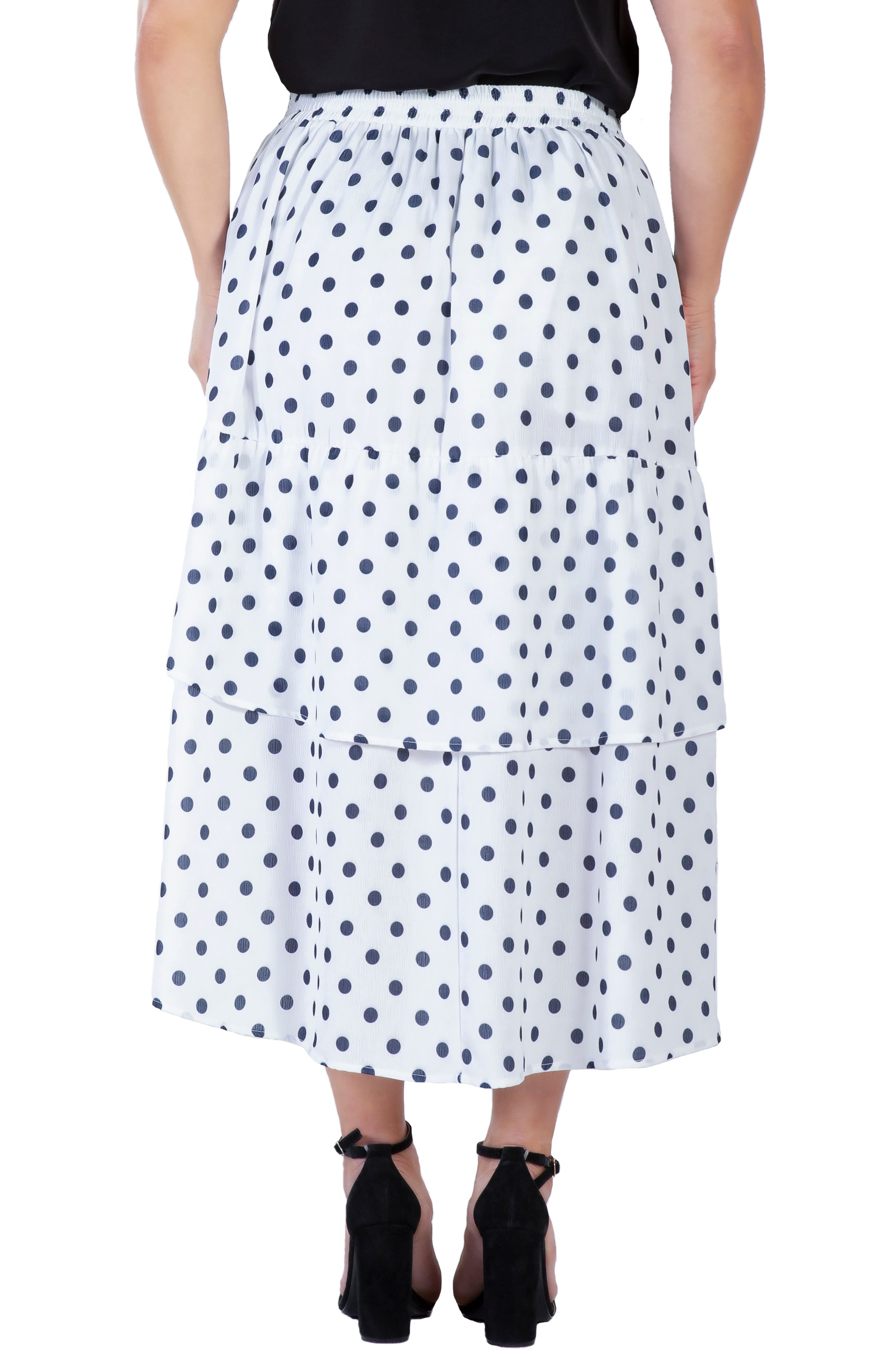 Polka Dot Tiered High-Low Skirt - image 2